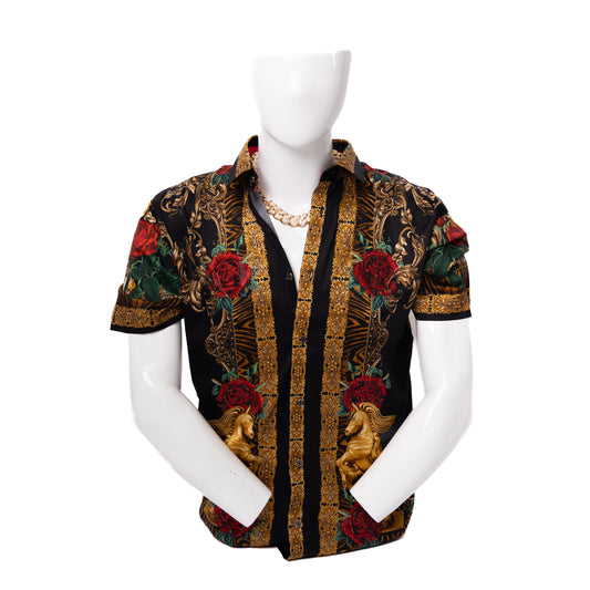 Escobar Rhinestone Shirt Short Sleeve