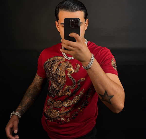 México Rhinestone tee Red