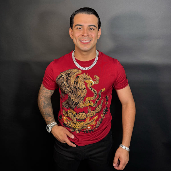 México Rhinestone tee Red