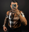 Baldo Shirt Coffe Short Sleeve