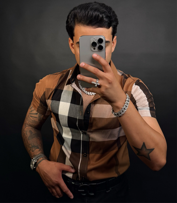 Baldo Shirt Coffe Short Sleeve