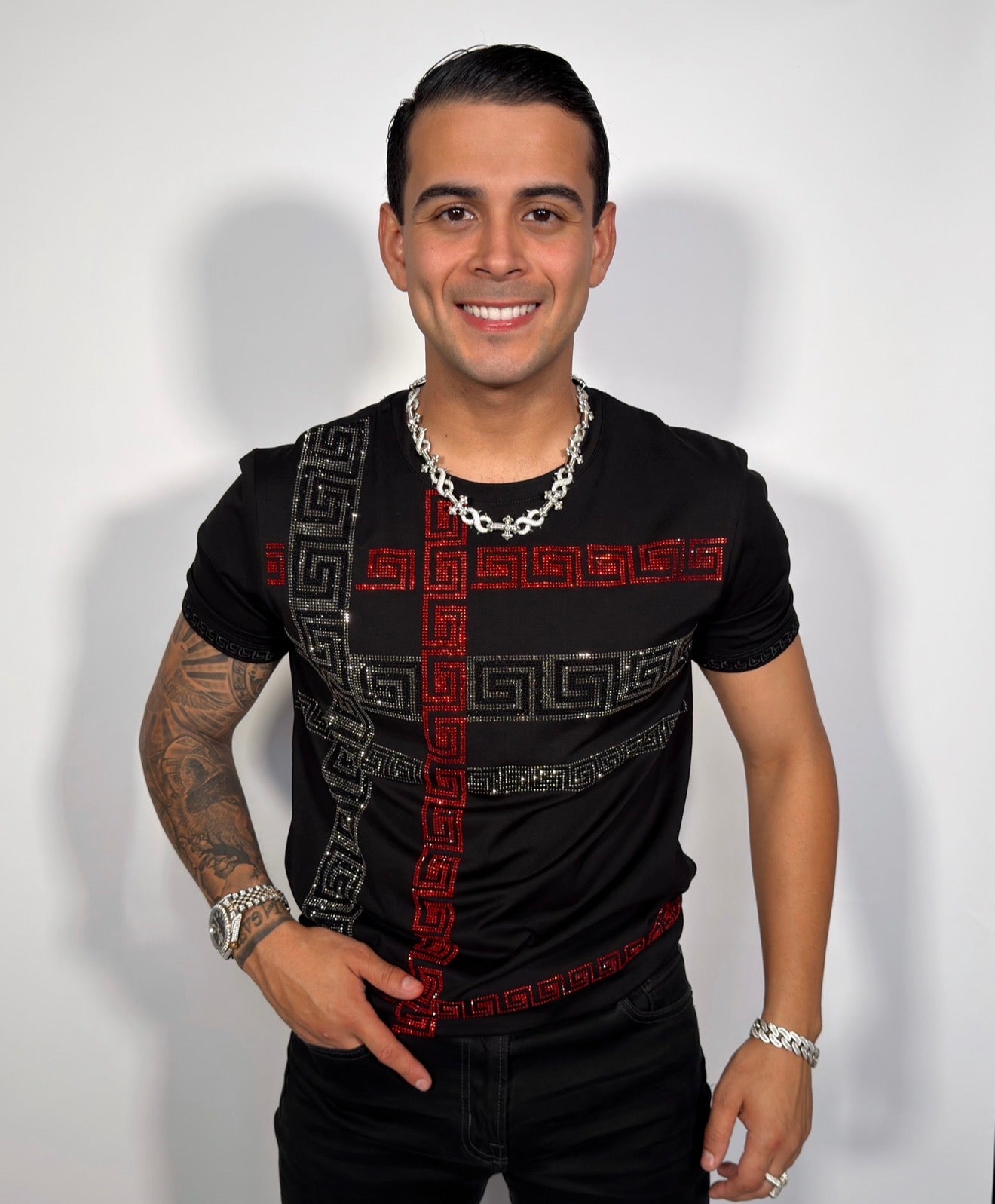 Guerrero Rhinestone te Black/Red
