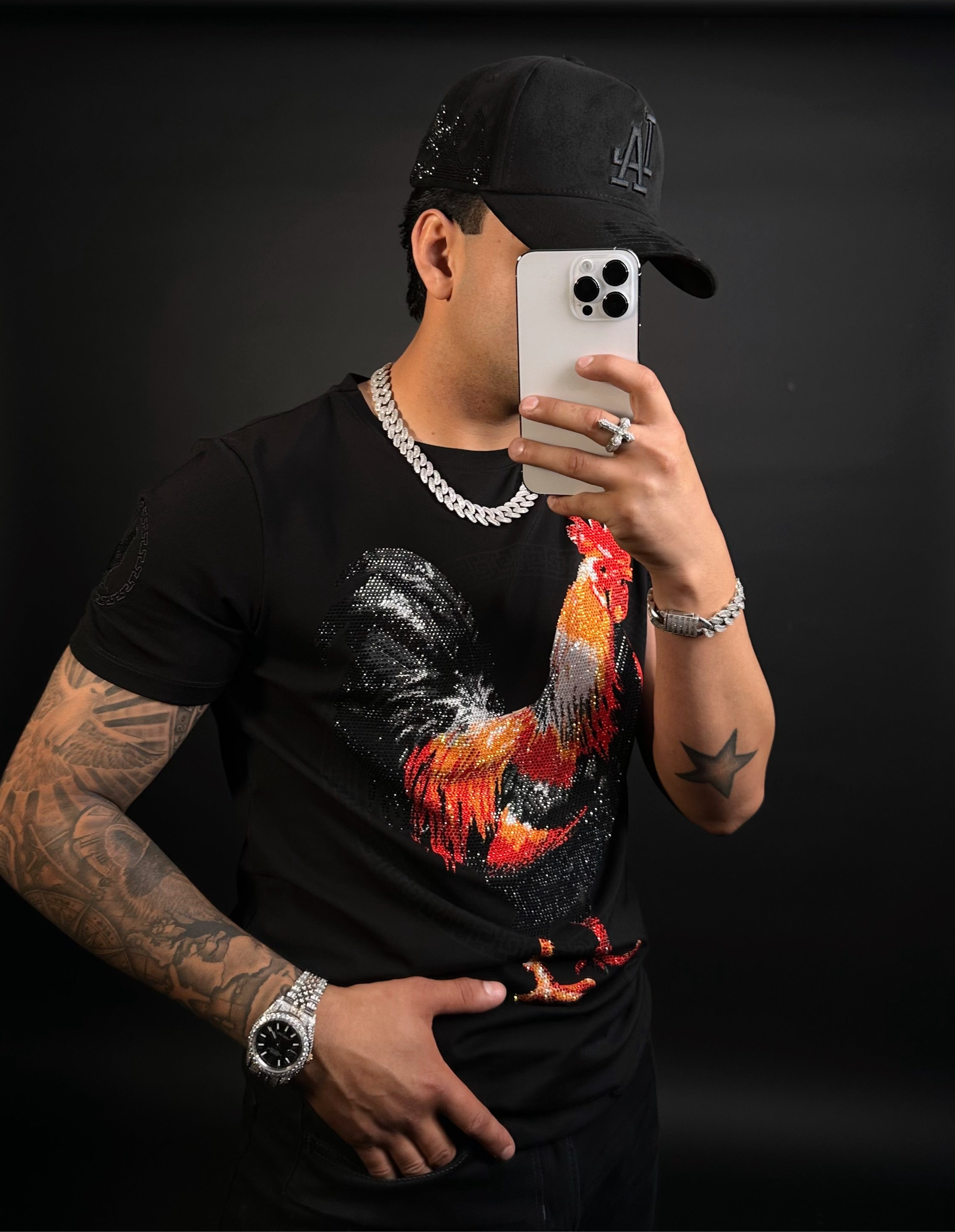 Gallo Giro Rhinestone tee/Black