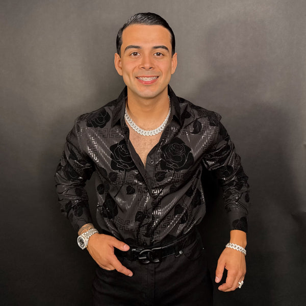 Rosas Negras Long Sleeve Black