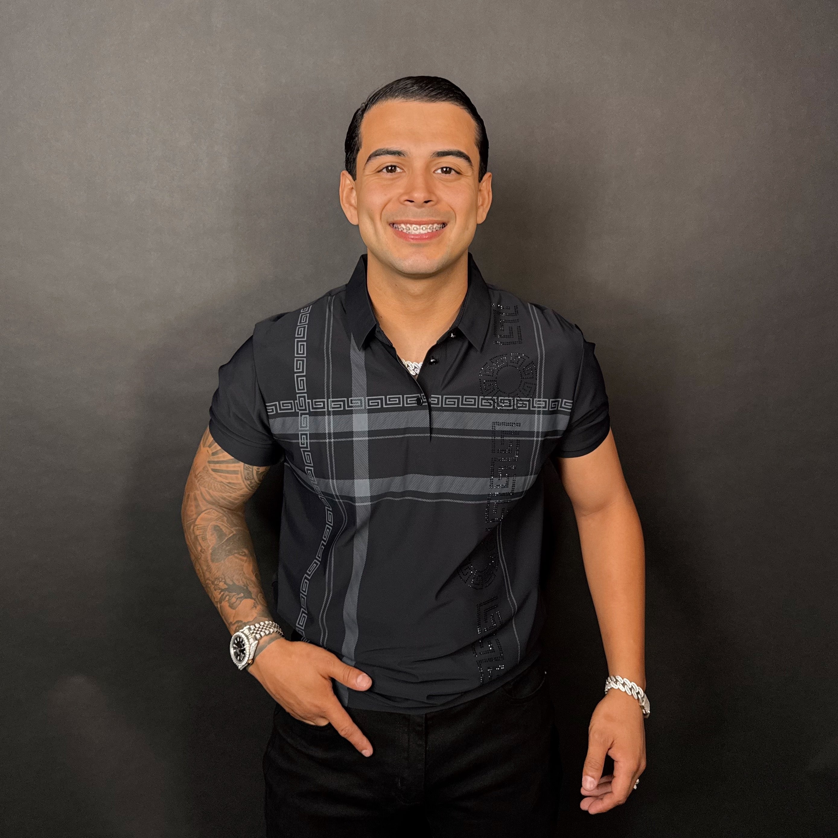 Fabián Rhinestone Polo Black