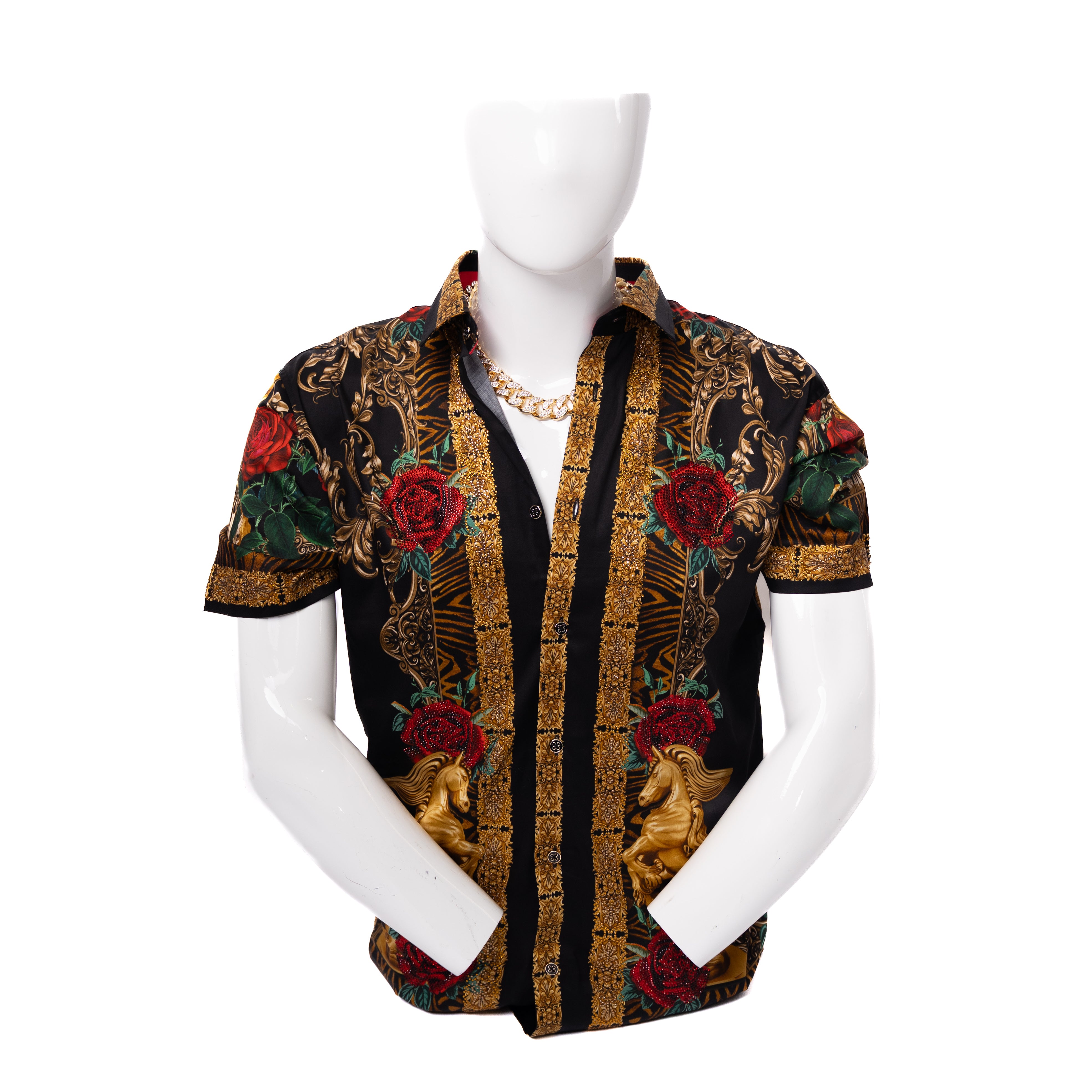 Escobar Rhinestone Shirt Short Sleeve