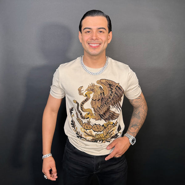 México Rhinestone tee/Beige