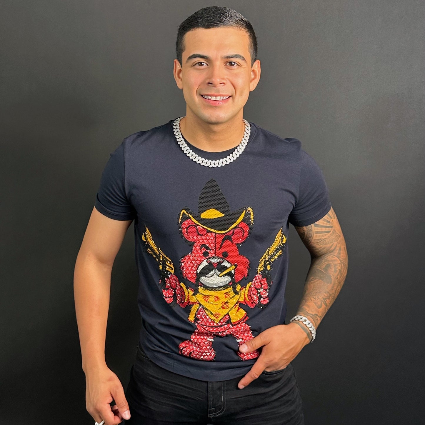 Oso Japones Rhinestone Tee/navy