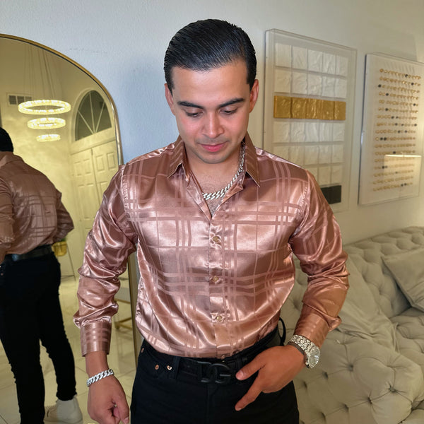 Martín silk shirt-Bronce