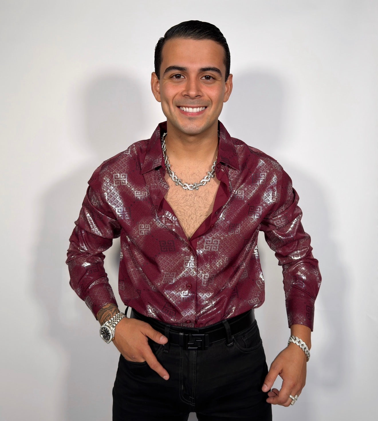 Give platinum Shirt Burgundy