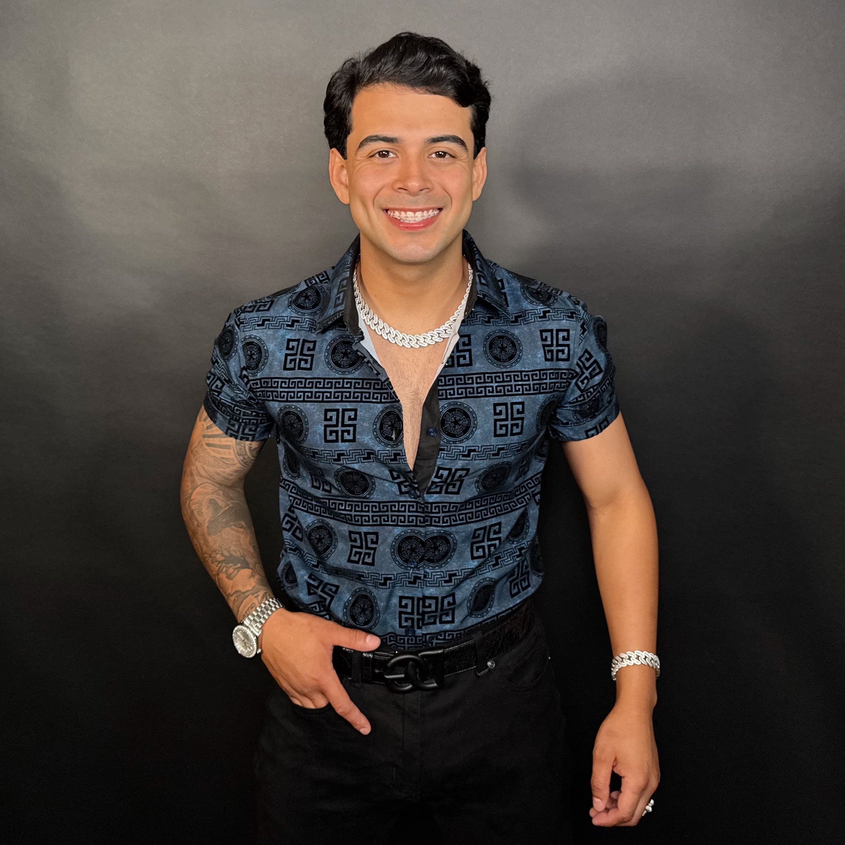 Efraín Short Sleeve Navy Shirt