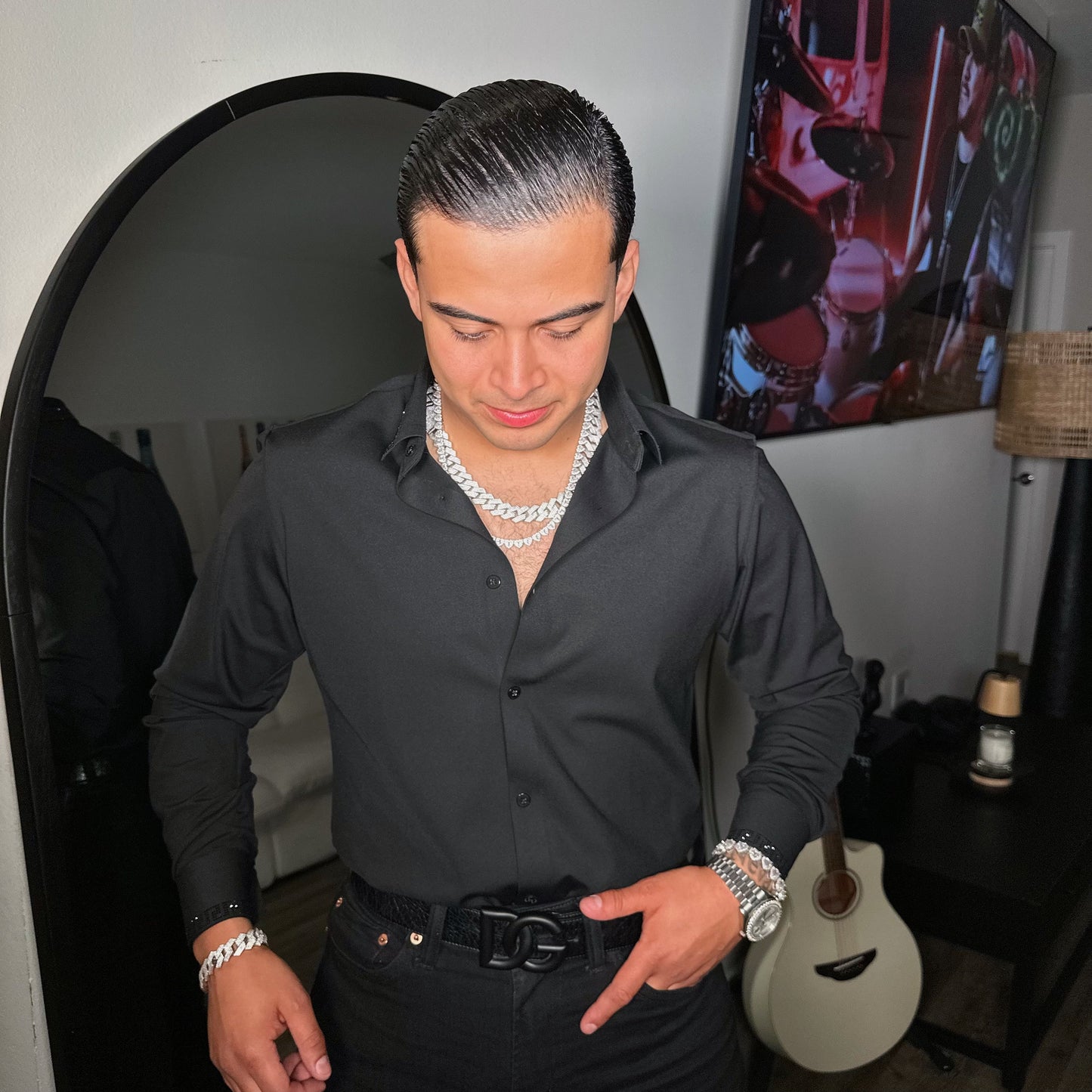 Porte Rhinestone Shirt black