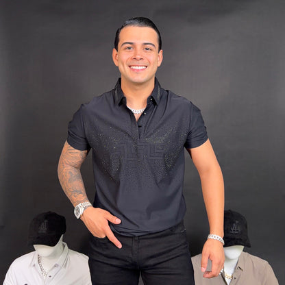 Lavadichi Rhinestone polo Black