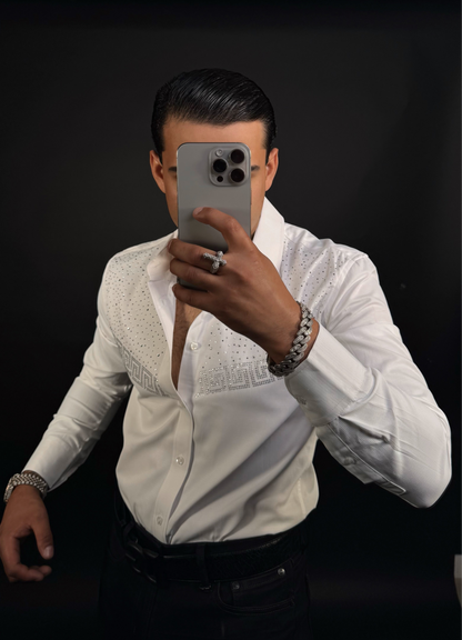 Ariel Rhinestone Shirt/White