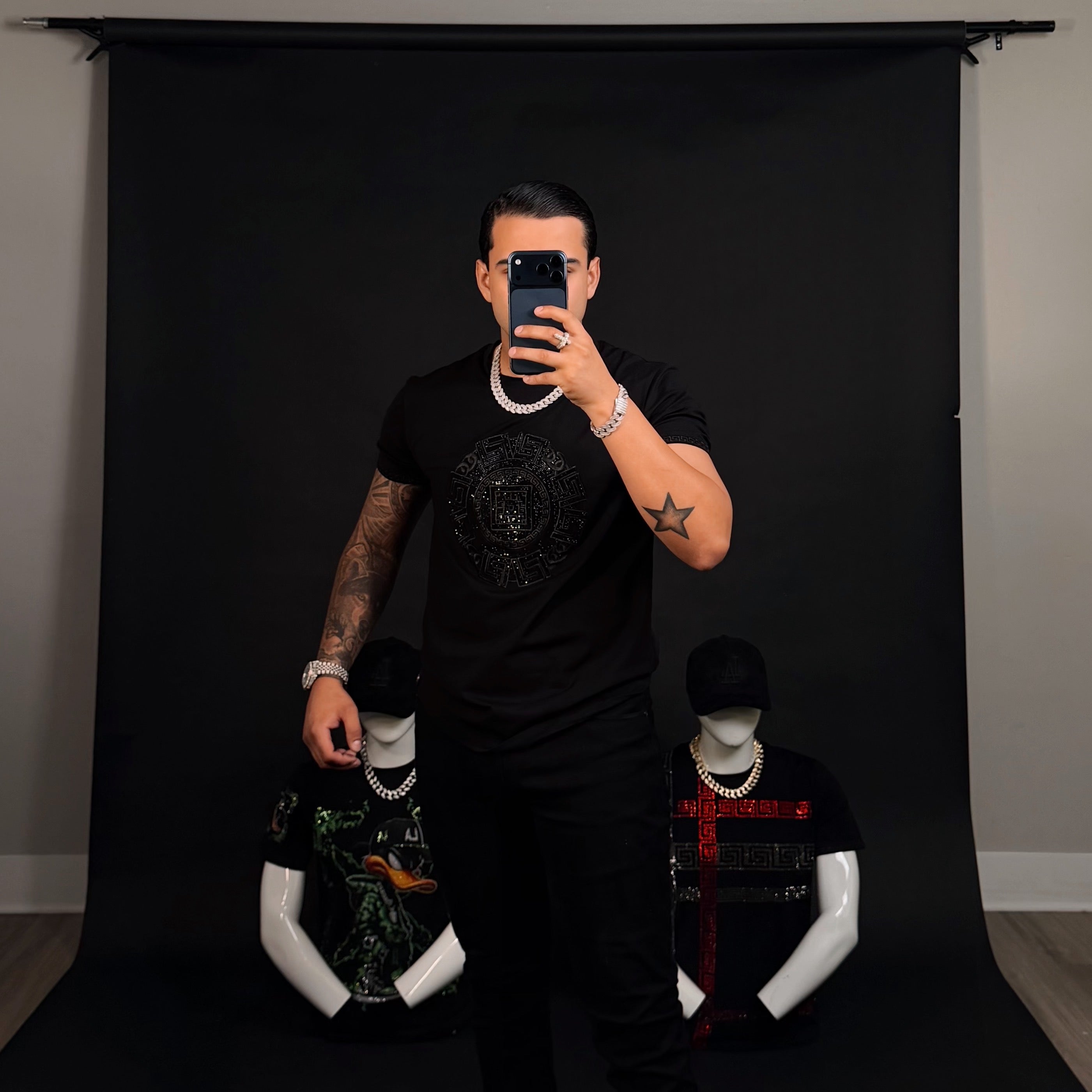 Rude Rhinestone tee Black