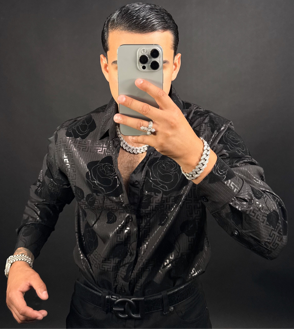 Rosas Negras Long Sleeve Black