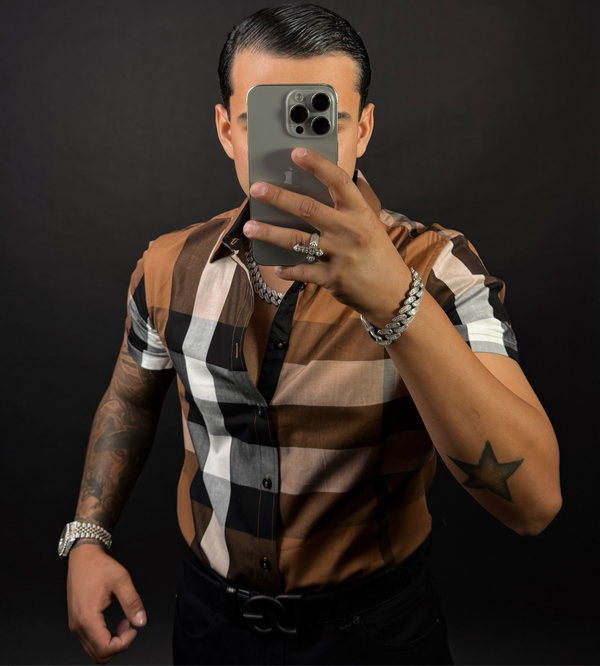 Baldo Shirt Coffe Short Sleeve