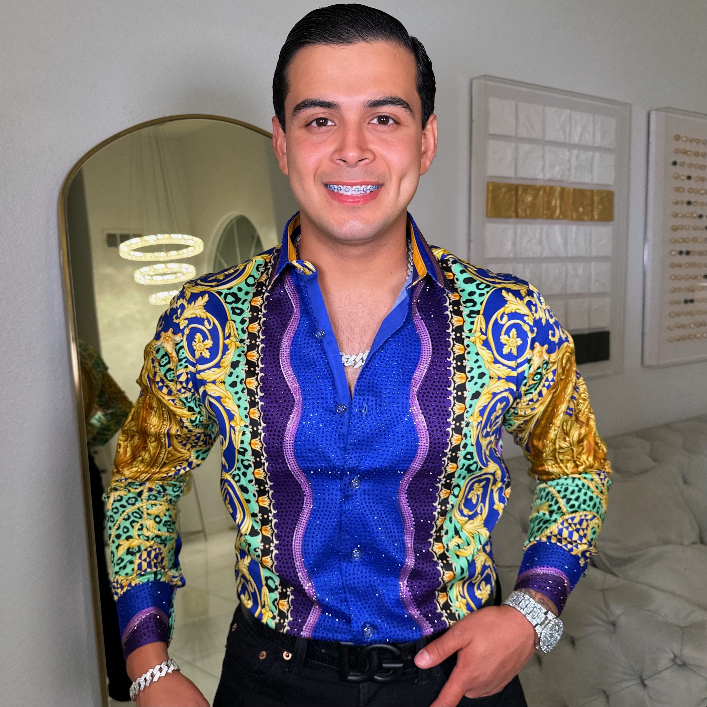 De Los Cielos Rhinestone Shirt