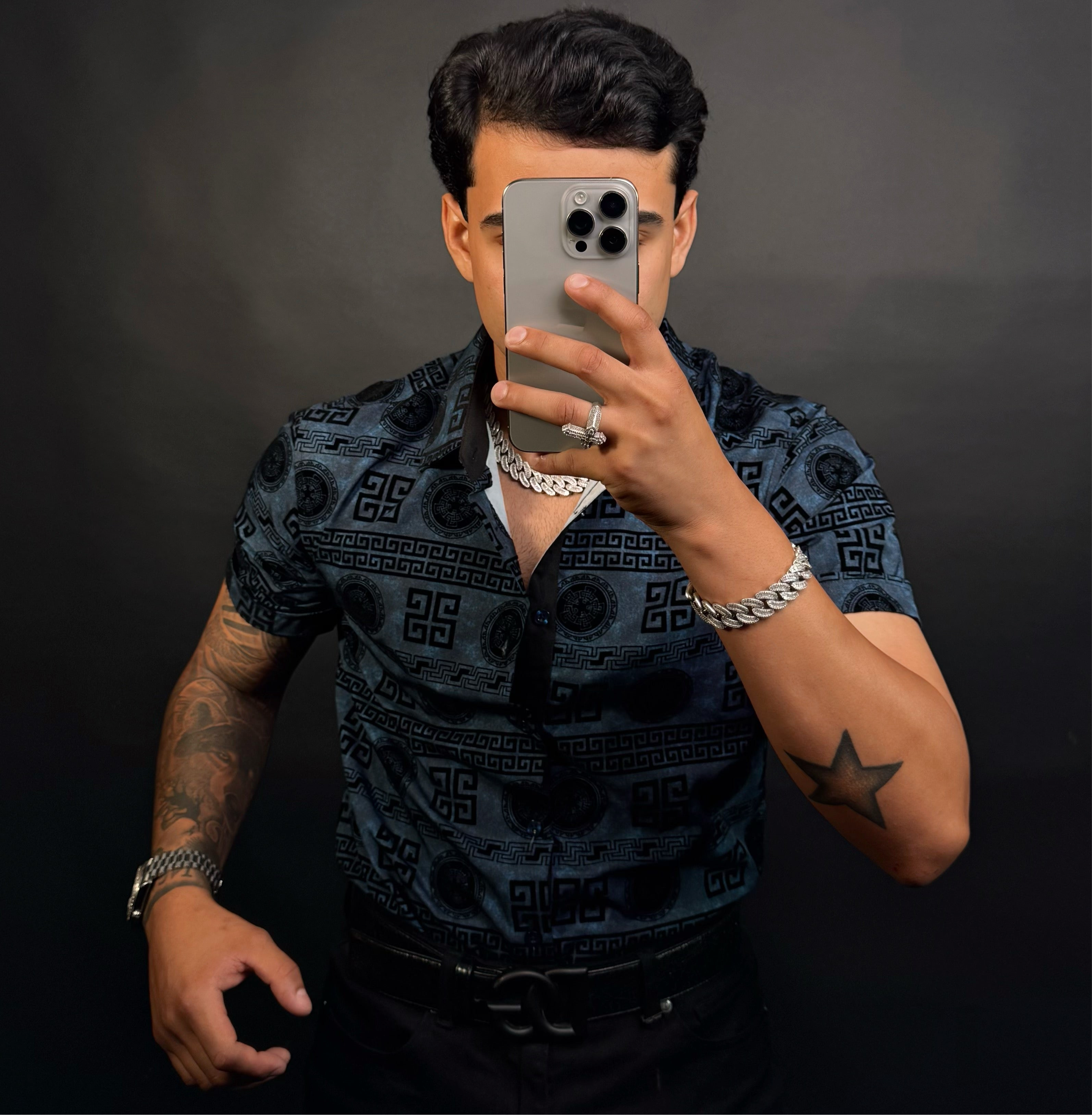 Efraín Short Sleeve Navy Shirt