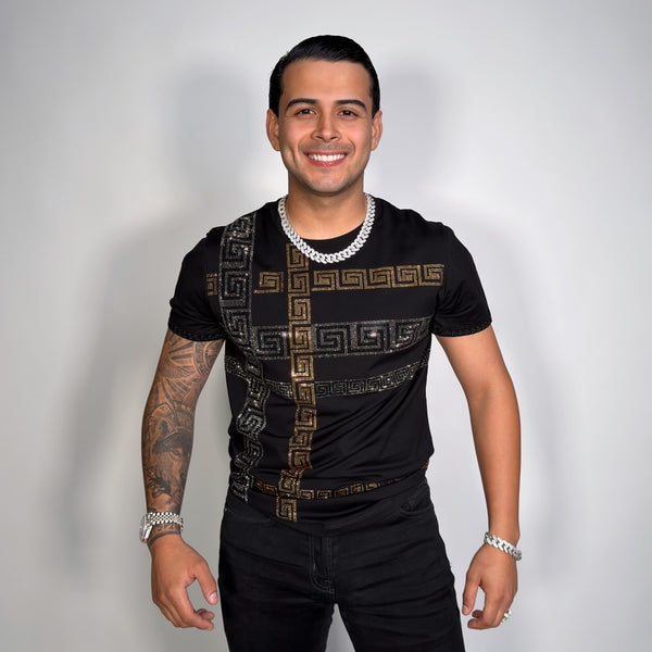 Guerrero Rhinestone Tee Black/Gold