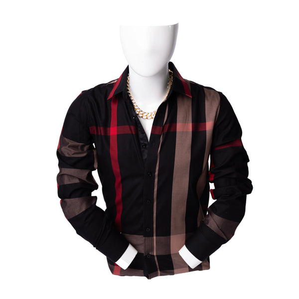 Baldo Shirt Long Sleeve Black/Brown