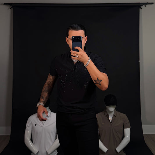 Lavadichi Rhinestone polo Black