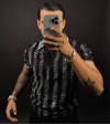 Ciro Rhinestone Polo Black